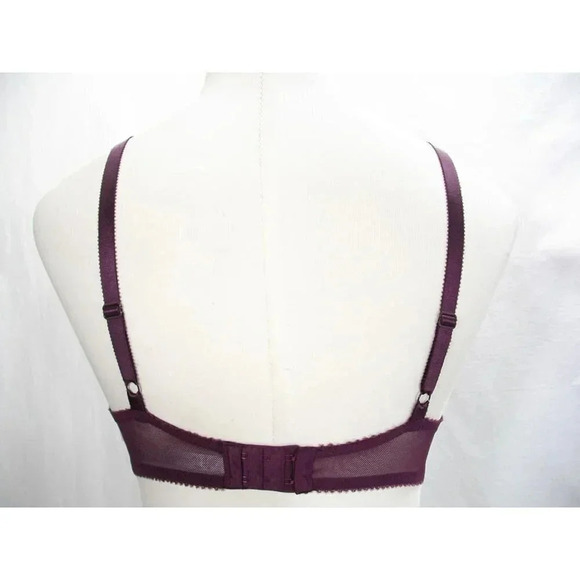 Apt. 9 Intimates Lace Overlay Contour Cup Underwire Bra Deep Burgundy Excell - Picture 5 of 5
